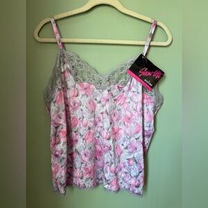 Vintage NOS Show Off By Bestform French Dressing Tank Top Floral 1393 Floral 36